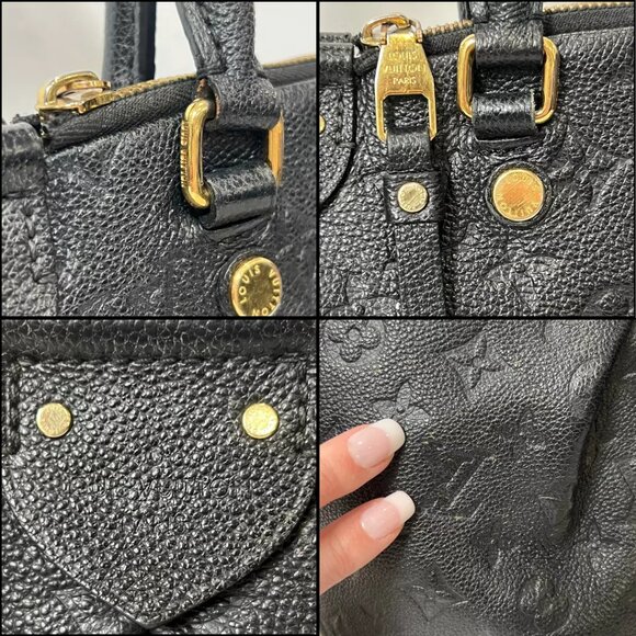 $2800 LOUIS VUITTON Black Monogram Empreinte Mazarine PM 2016 France AS IS - Picture 2 of 16